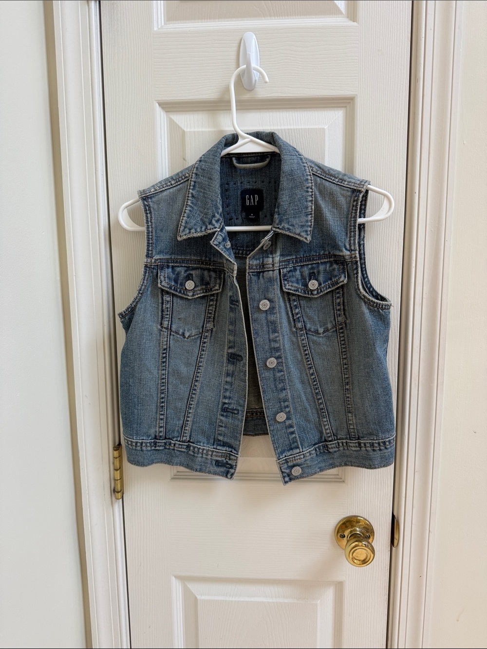 GAP Light Blue Denim Vest - Sleeveless Jean Jacket